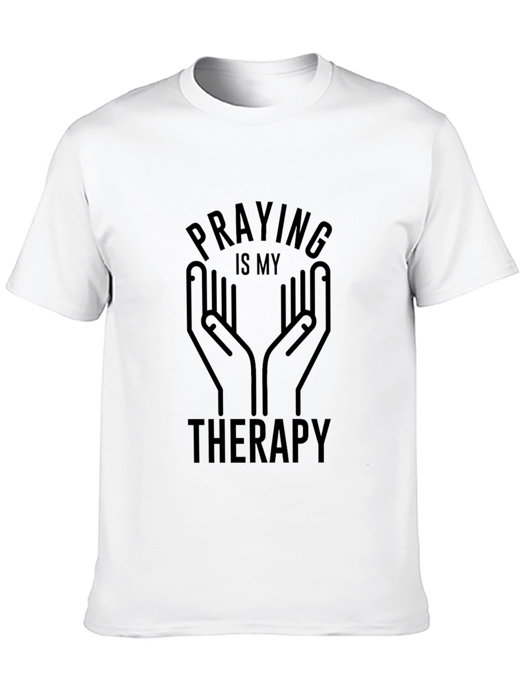 Praying is My Therapy Graphic Tee - Black