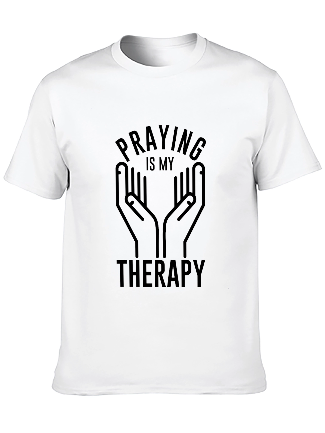 Praying is My Therapy Graphic Tee - Black