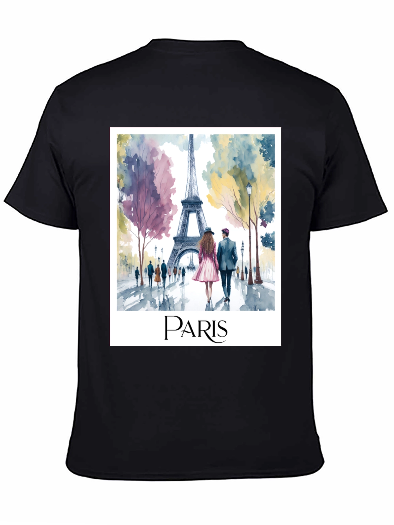 Paris Eiffel Tower Watercolor Graphic Tee