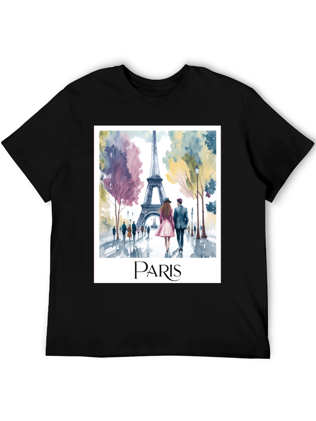 Paris Eiffel Tower Watercolor Graphic Tee