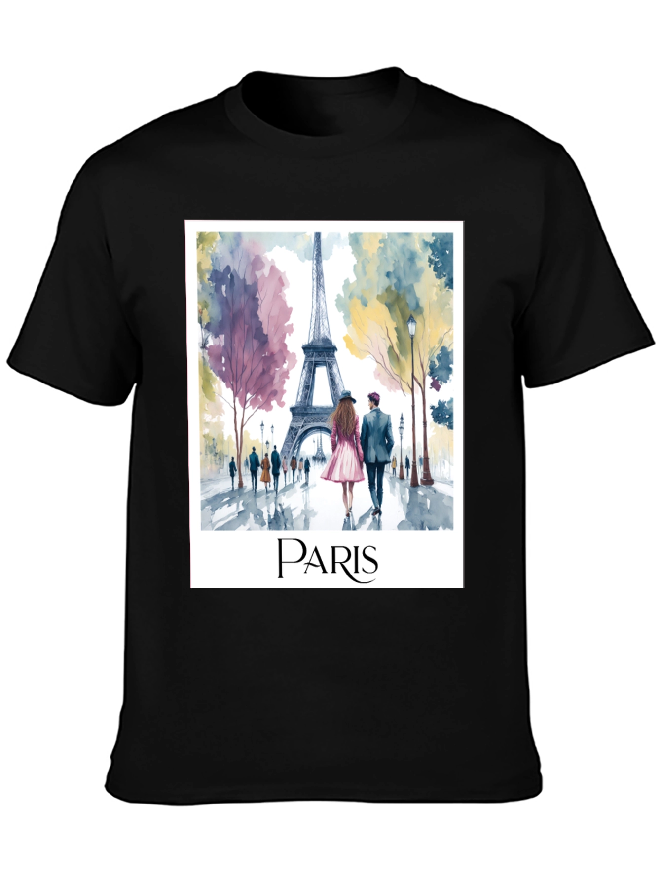 Paris Eiffel Tower Watercolor Graphic Tee