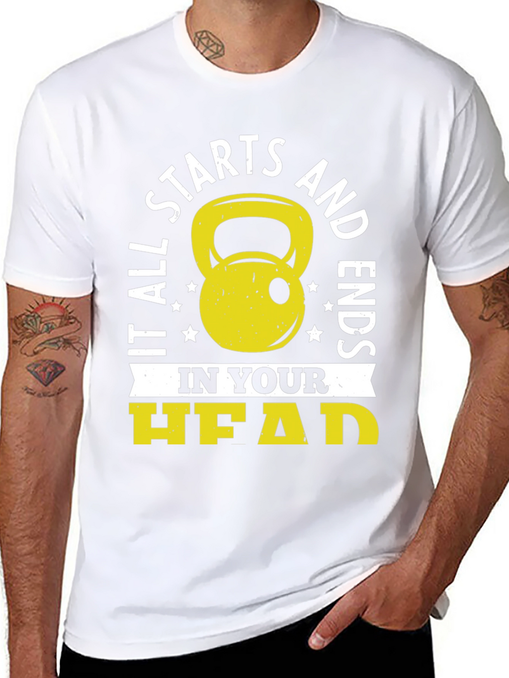 It Starts in Your Head Black Graphic T-Shirt