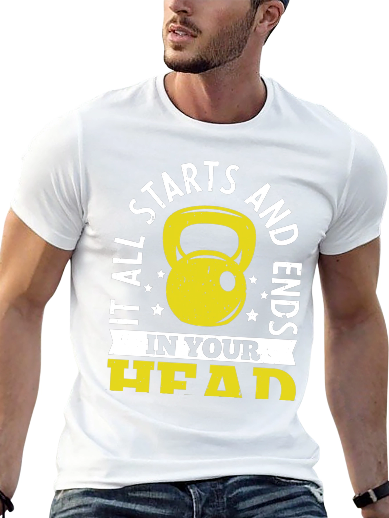 It Starts in Your Head Black Graphic T-Shirt