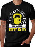 It Starts in Your Head Black Graphic T-Shirt