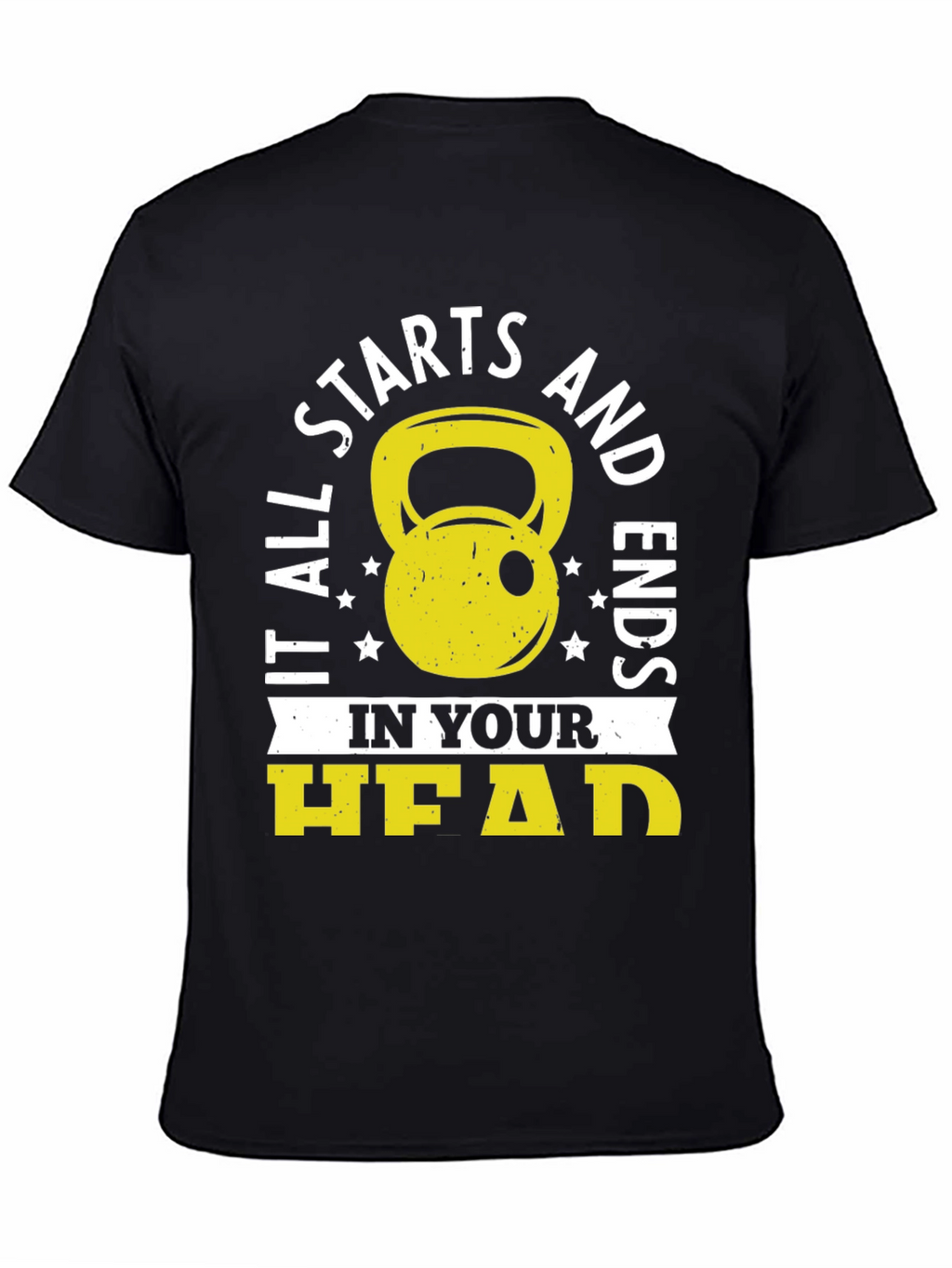 It Starts in Your Head Black Graphic T-Shirt