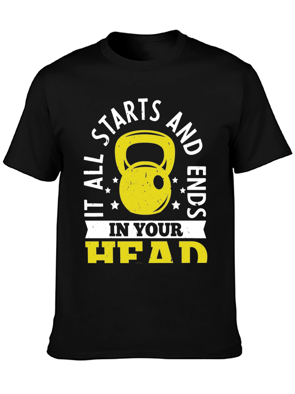 It Starts in Your Head Black Graphic T-Shirt