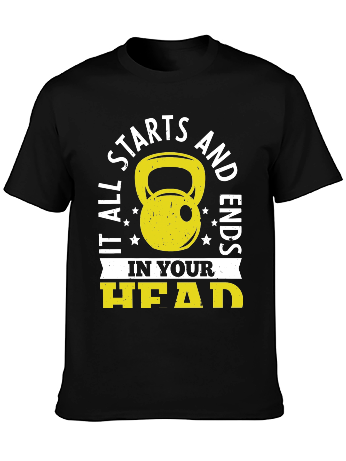 It Starts in Your Head Black Graphic T-Shirt