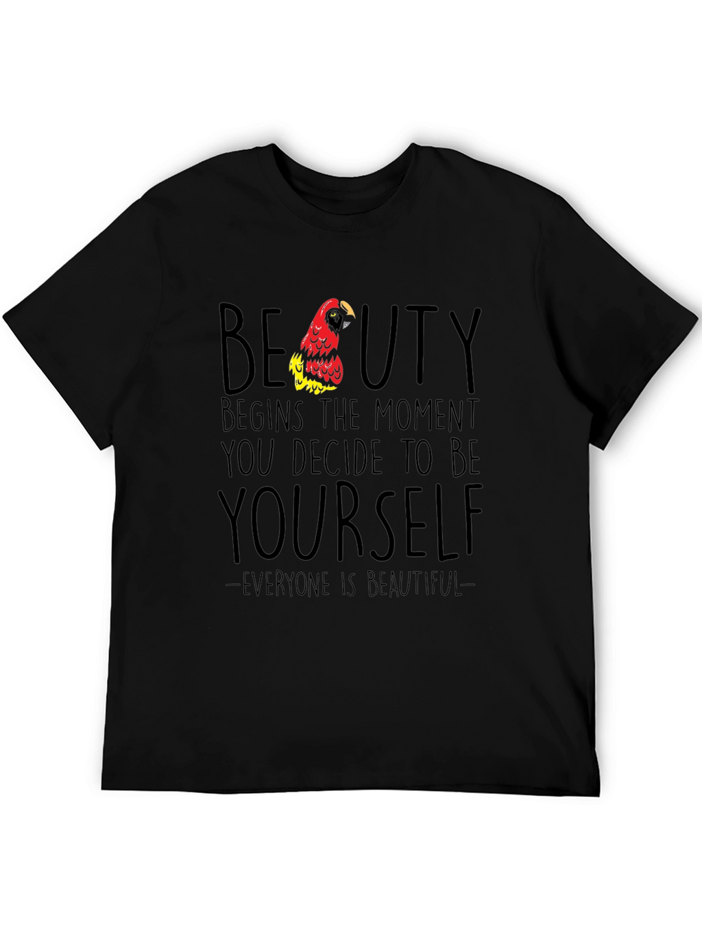 Beauty Begins Parrot Graphic T-Shirt