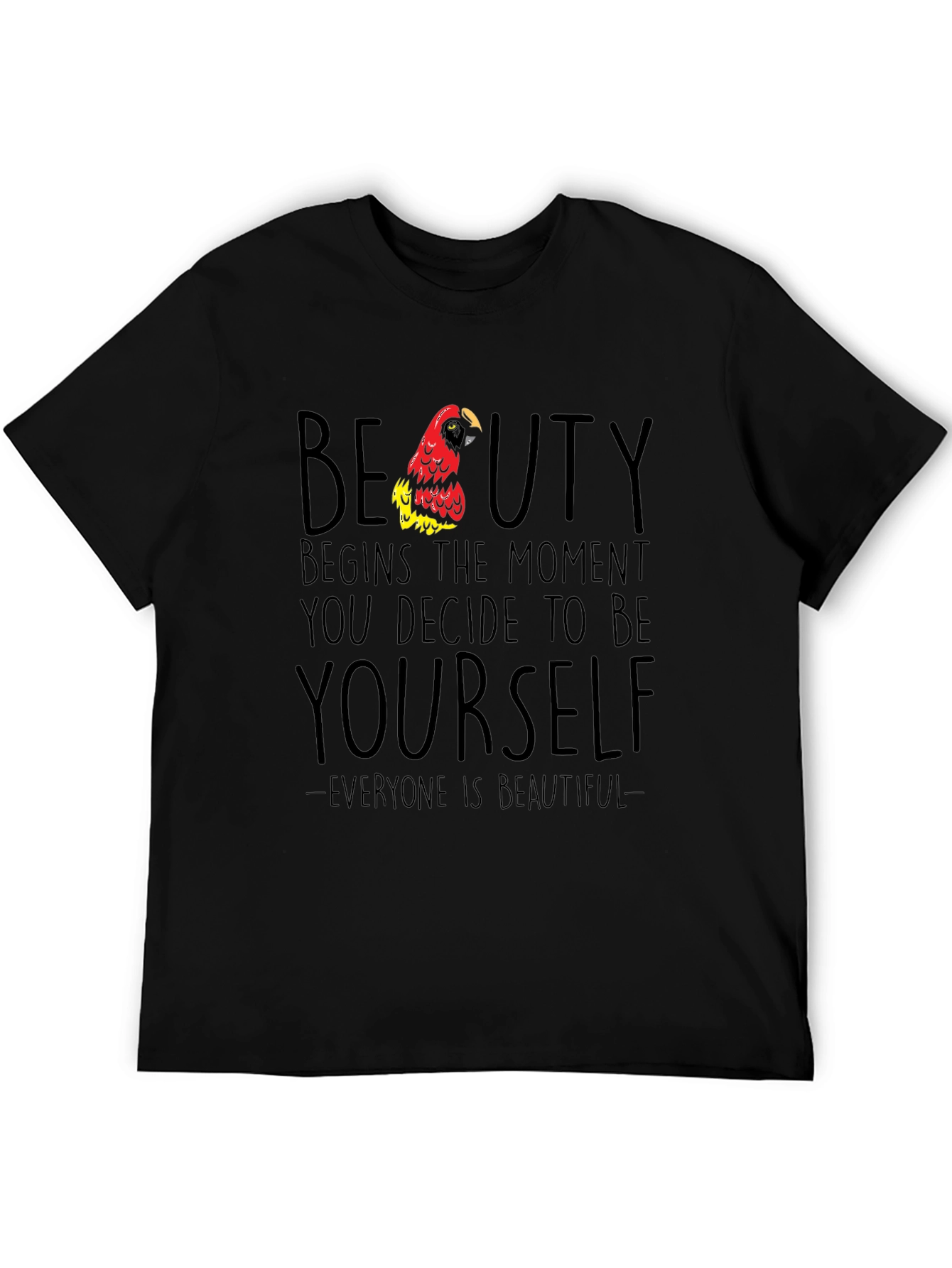 Beauty Begins Parrot Graphic T-Shirt