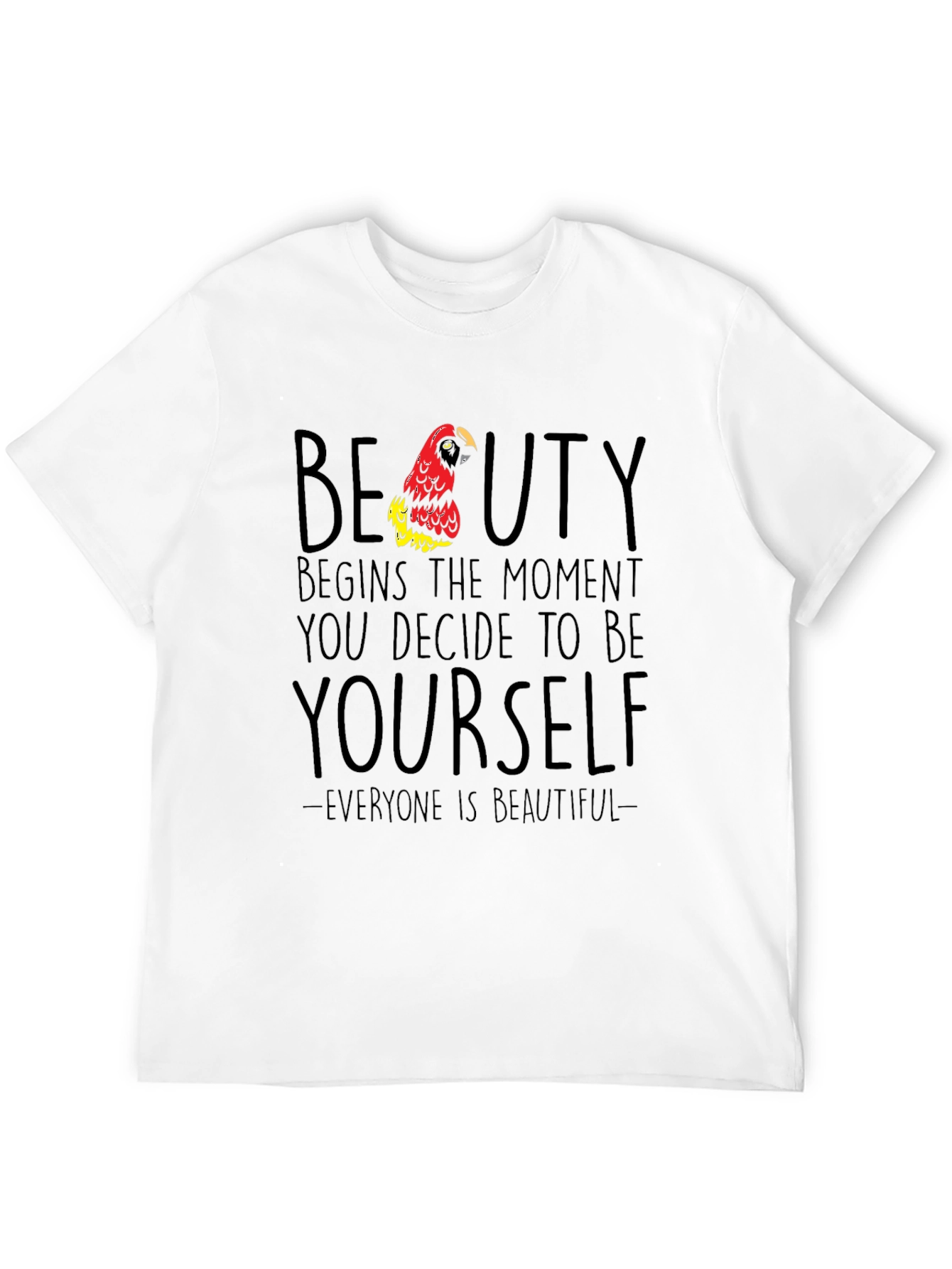 Beauty Begins Parrot Graphic T-Shirt