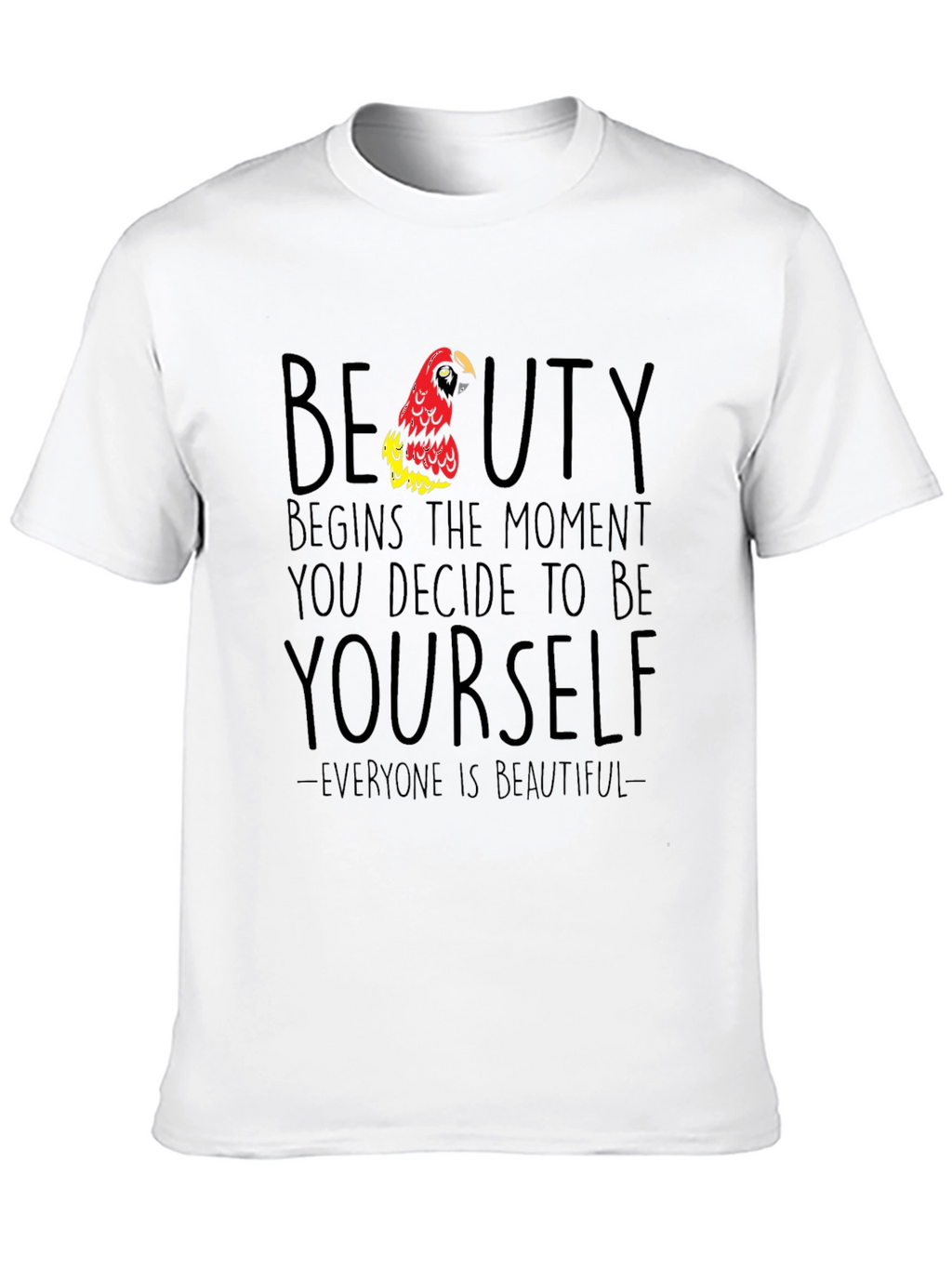 Beauty Begins Parrot Graphic T-Shirt