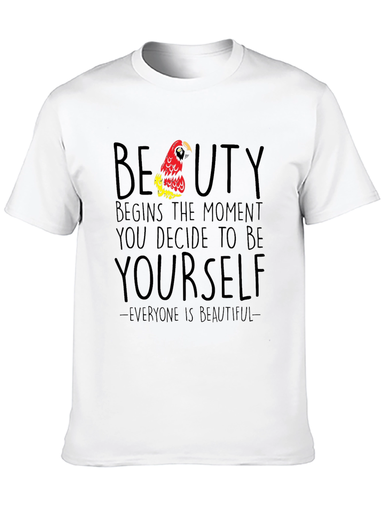Beauty Begins Parrot Graphic T-Shirt