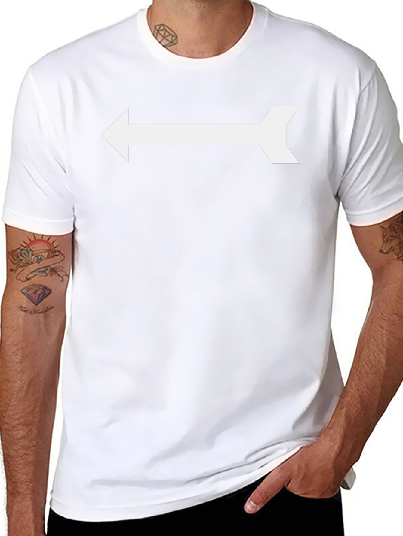 Arrow Pointing Left Black T-Shirt