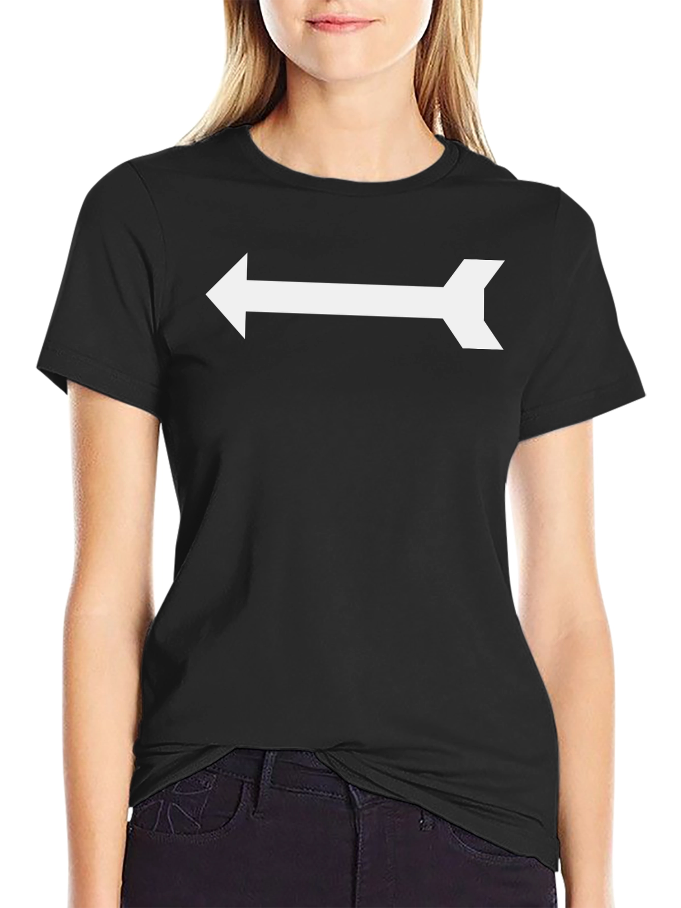 Arrow Pointing Left Black T-Shirt