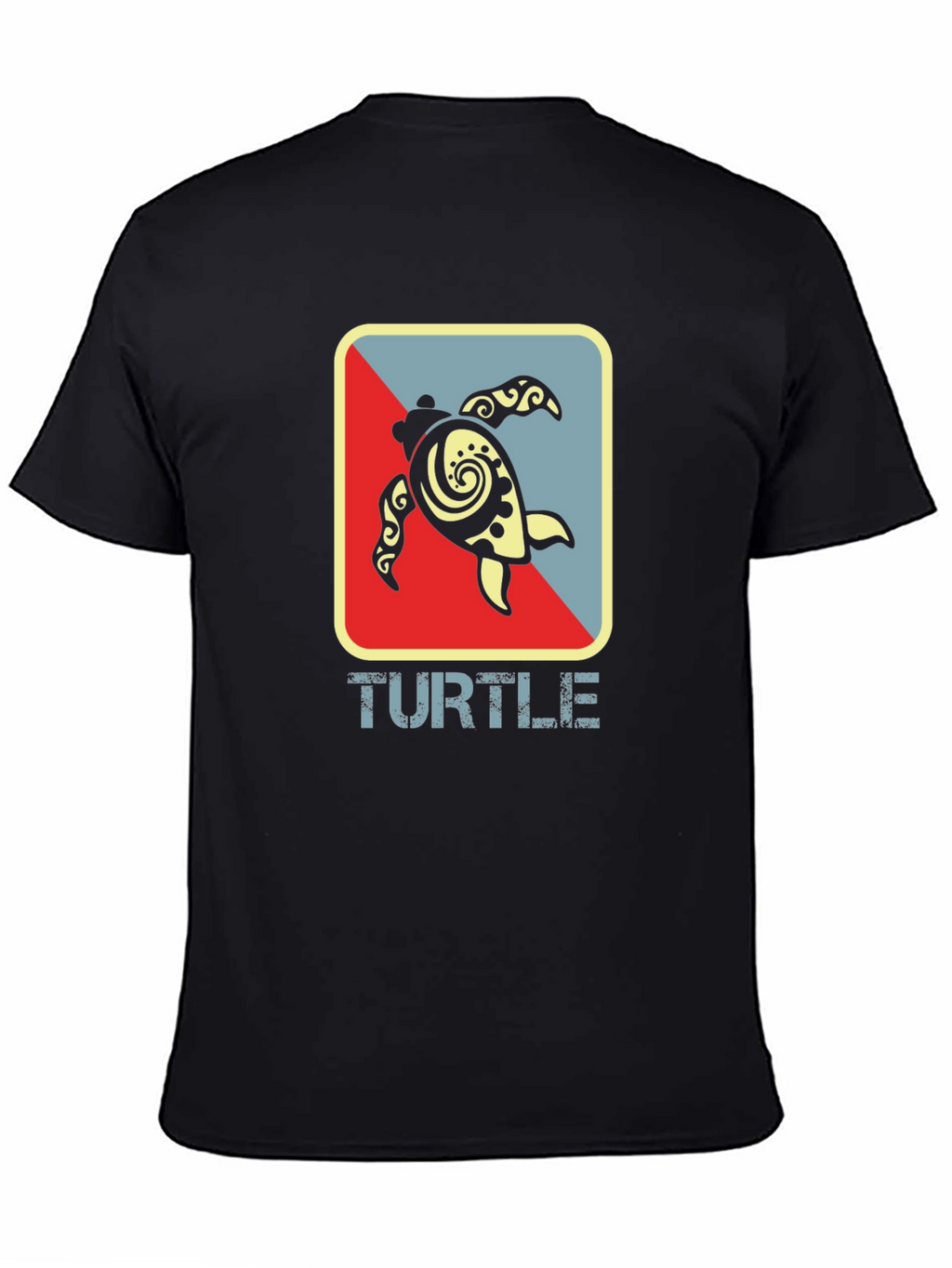 Turtle Graphic Tee - Black Cotton T-Shirt
