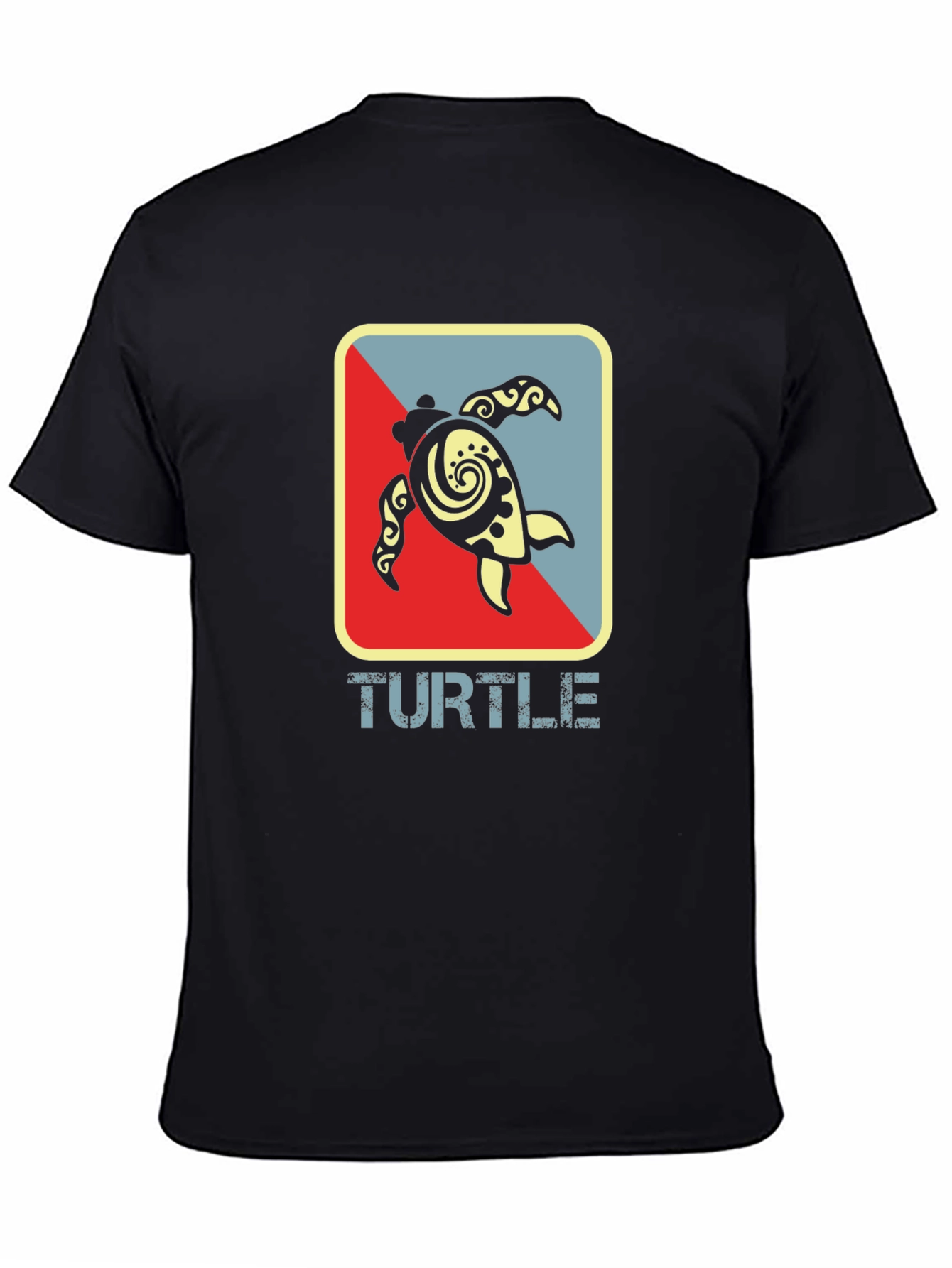 Turtle Graphic Tee - Black Cotton T-Shirt