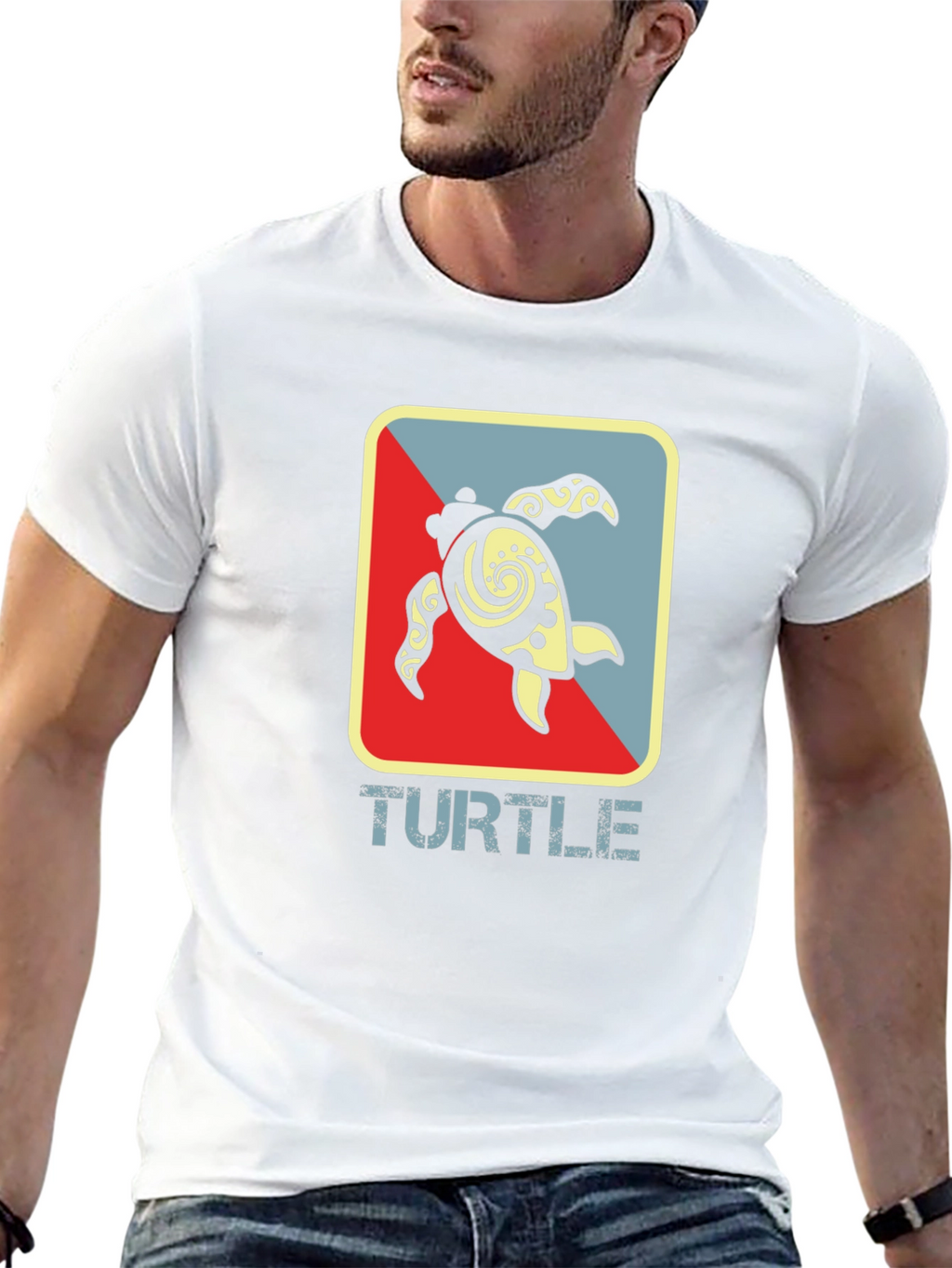 Turtle Graphic Tee - Black Cotton T-Shirt