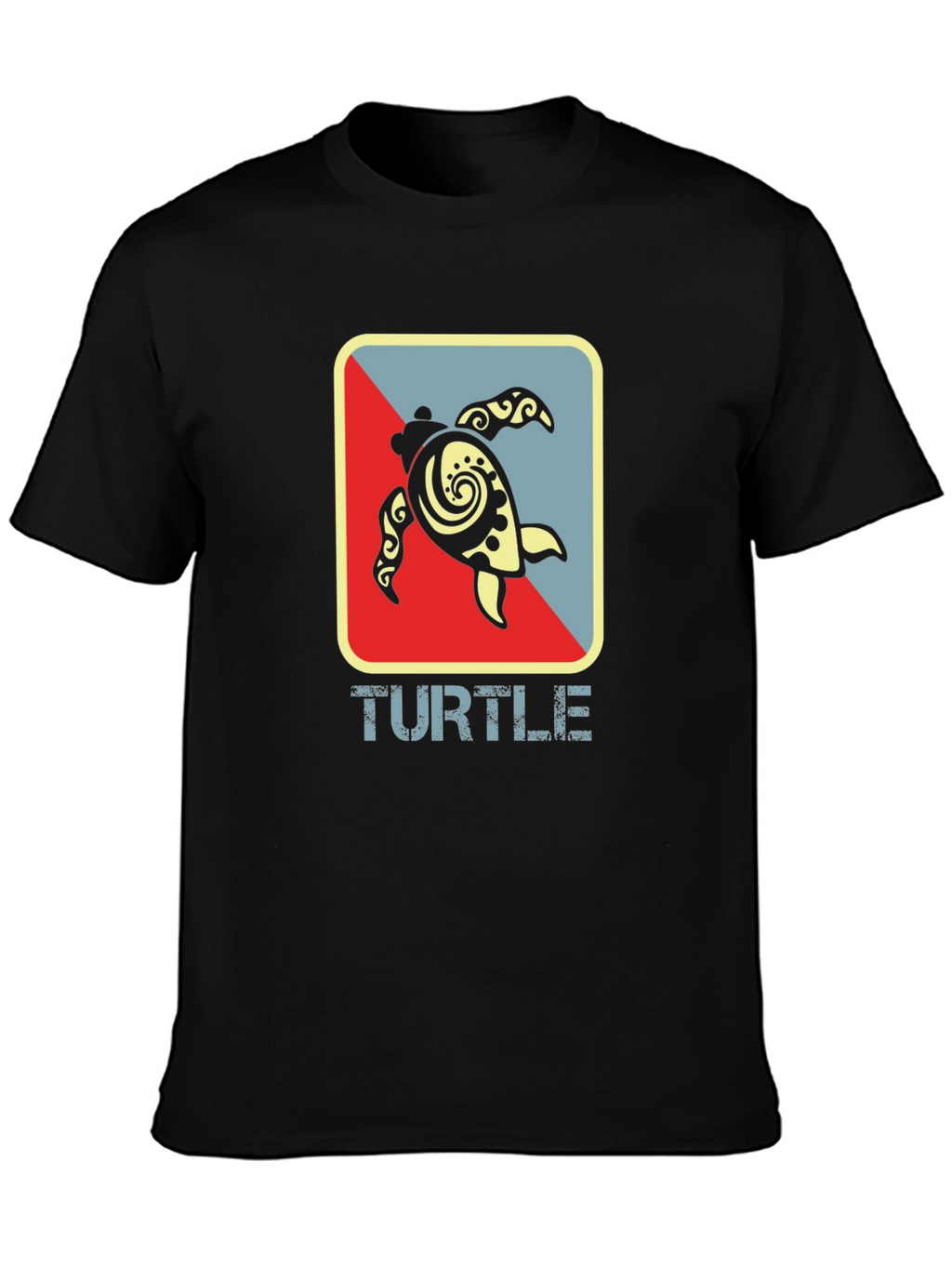 Turtle Graphic Tee - Black Cotton T-Shirt