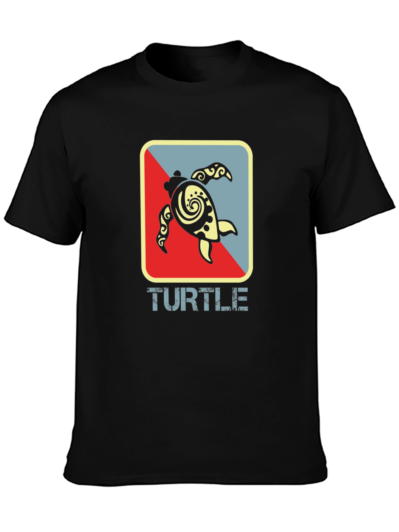 Turtle Graphic Tee - Black Cotton T-Shirt