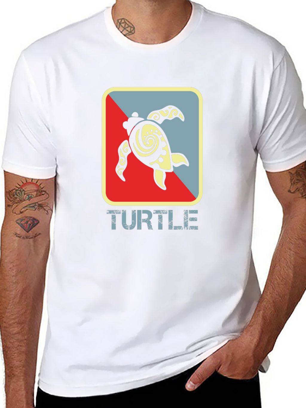 Turtle Graphic Tee - Black Cotton T-Shirt