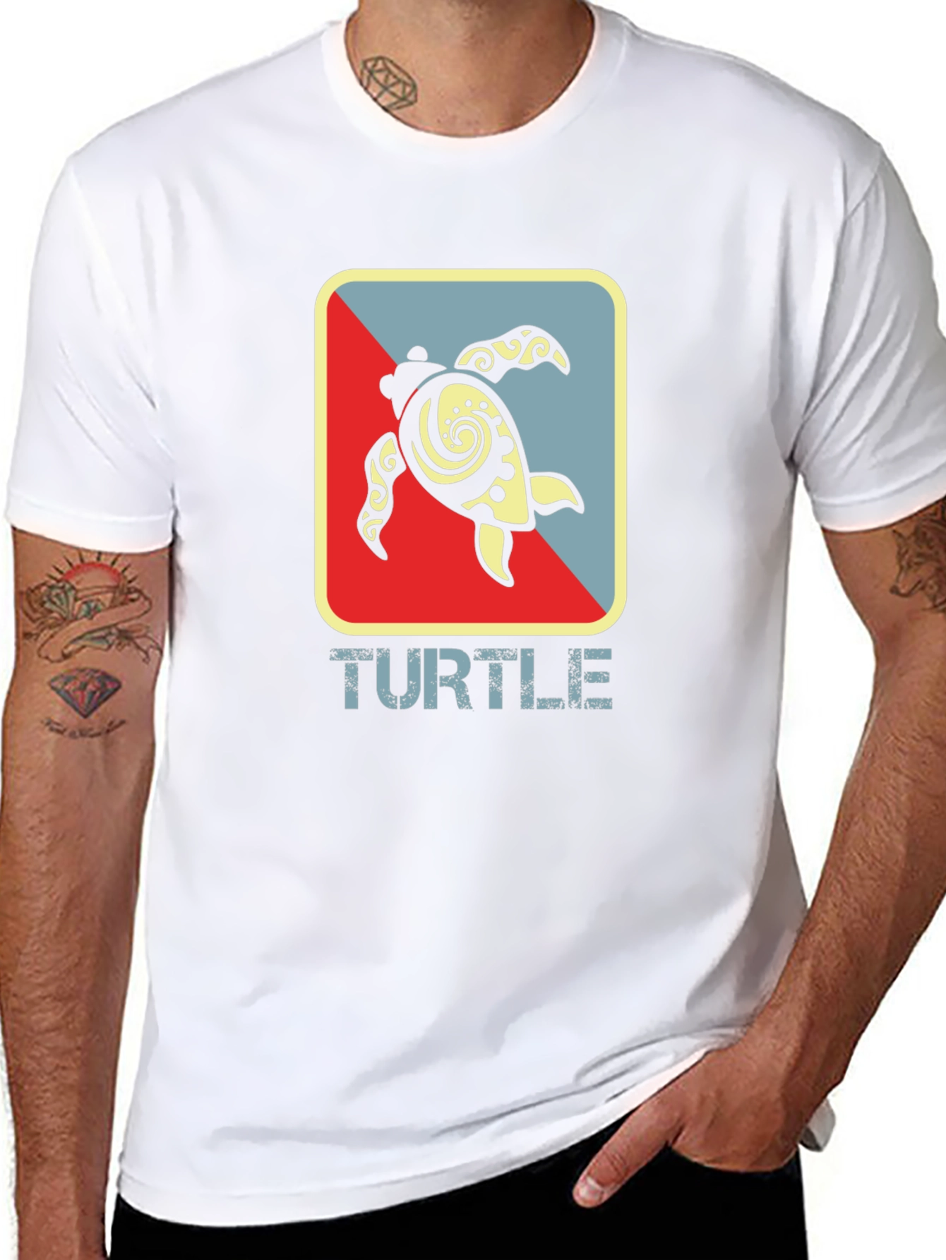 Turtle Graphic Tee - Black Cotton T-Shirt