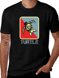 Turtle Graphic Tee - Black Cotton T-Shirt