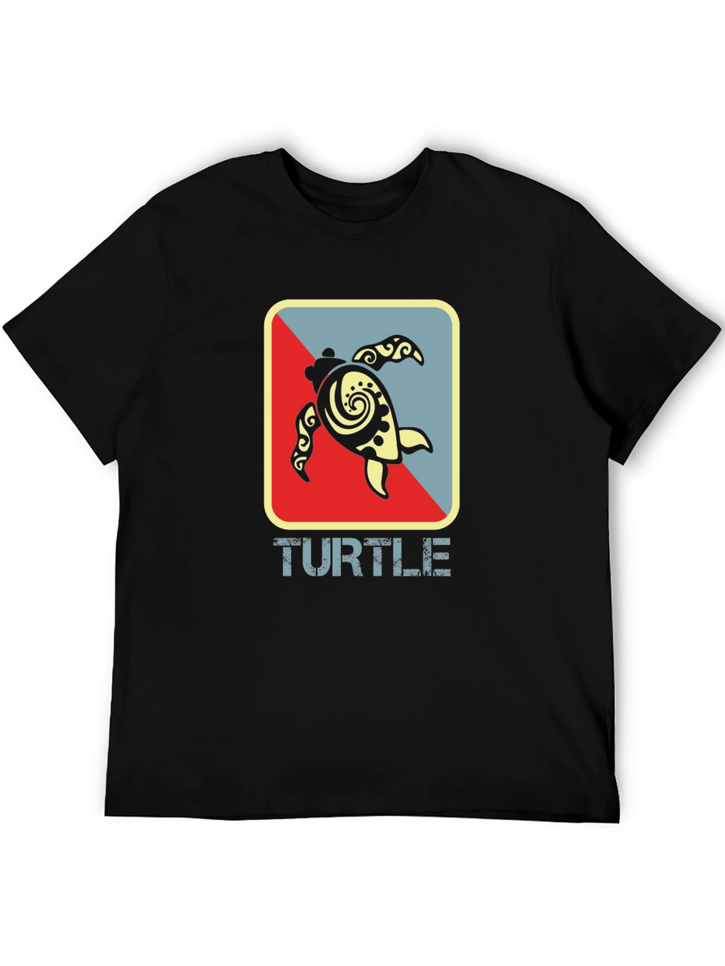 Turtle Graphic Tee - Black Cotton T-Shirt