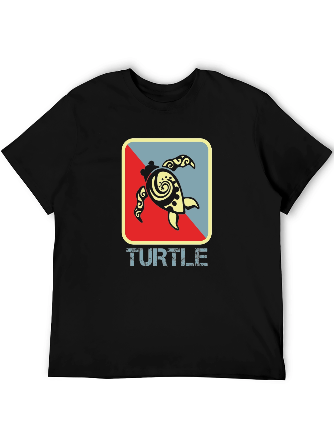 Turtle Graphic Tee - Black Cotton T-Shirt