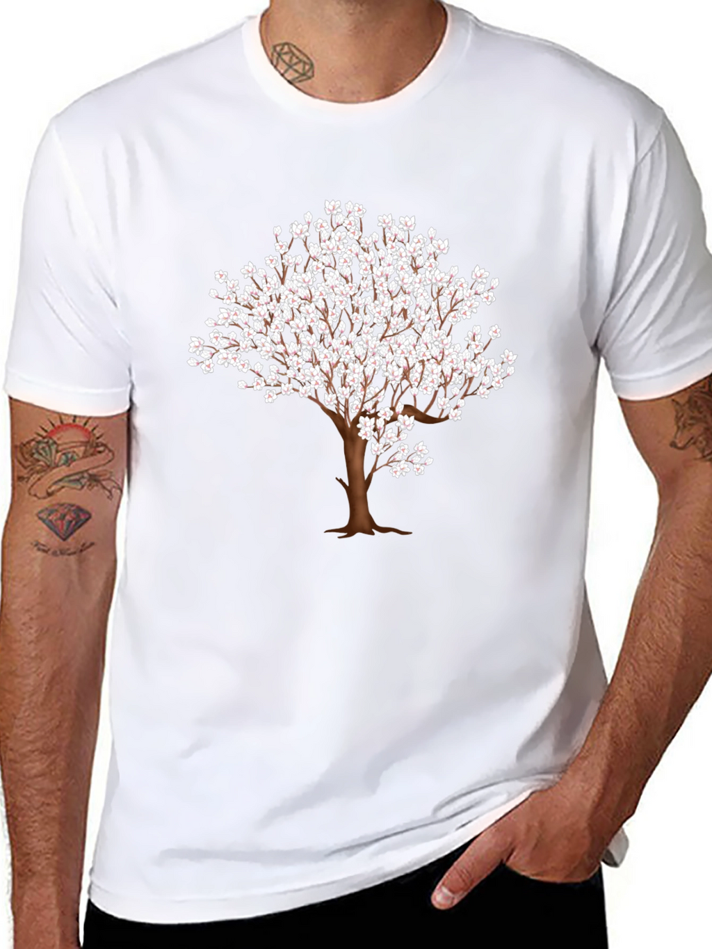 Blossom Tree Graphic Tee - Stylish Nature Design