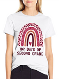 102 Days Second Grade Rainbow Teacher T-Shirt