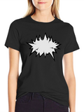 Mens Black T-Shirt with Comic Explosion Graphic