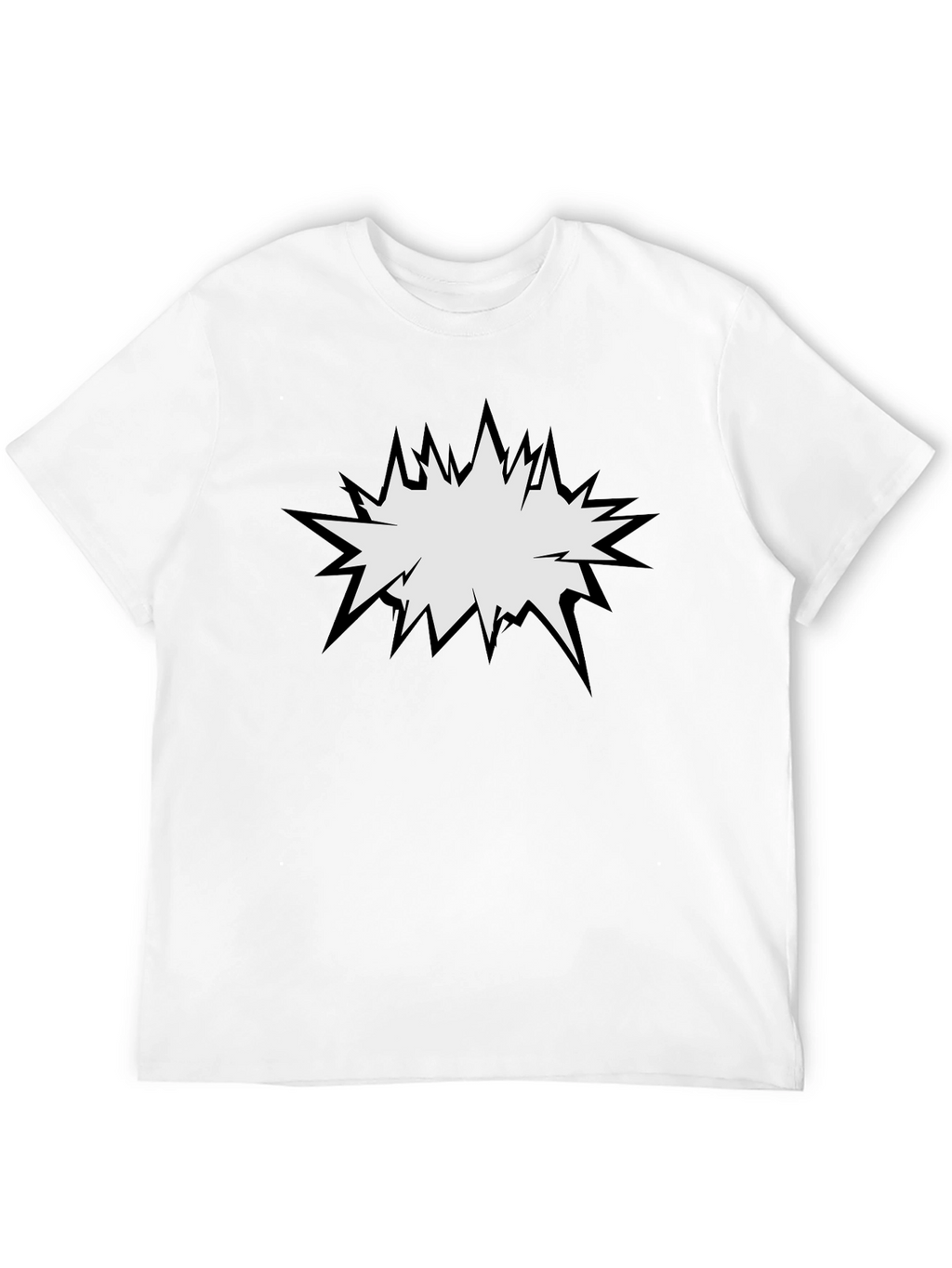 Mens Black T-Shirt with Comic Explosion Graphic