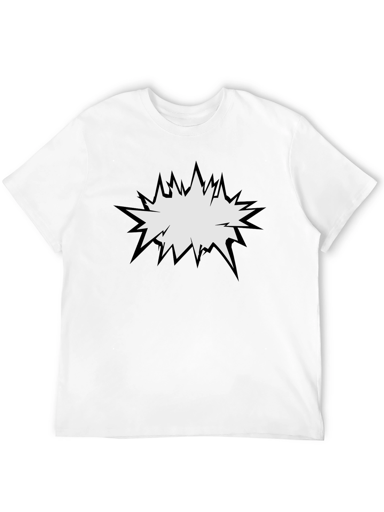 Mens Black T-Shirt with Comic Explosion Graphic