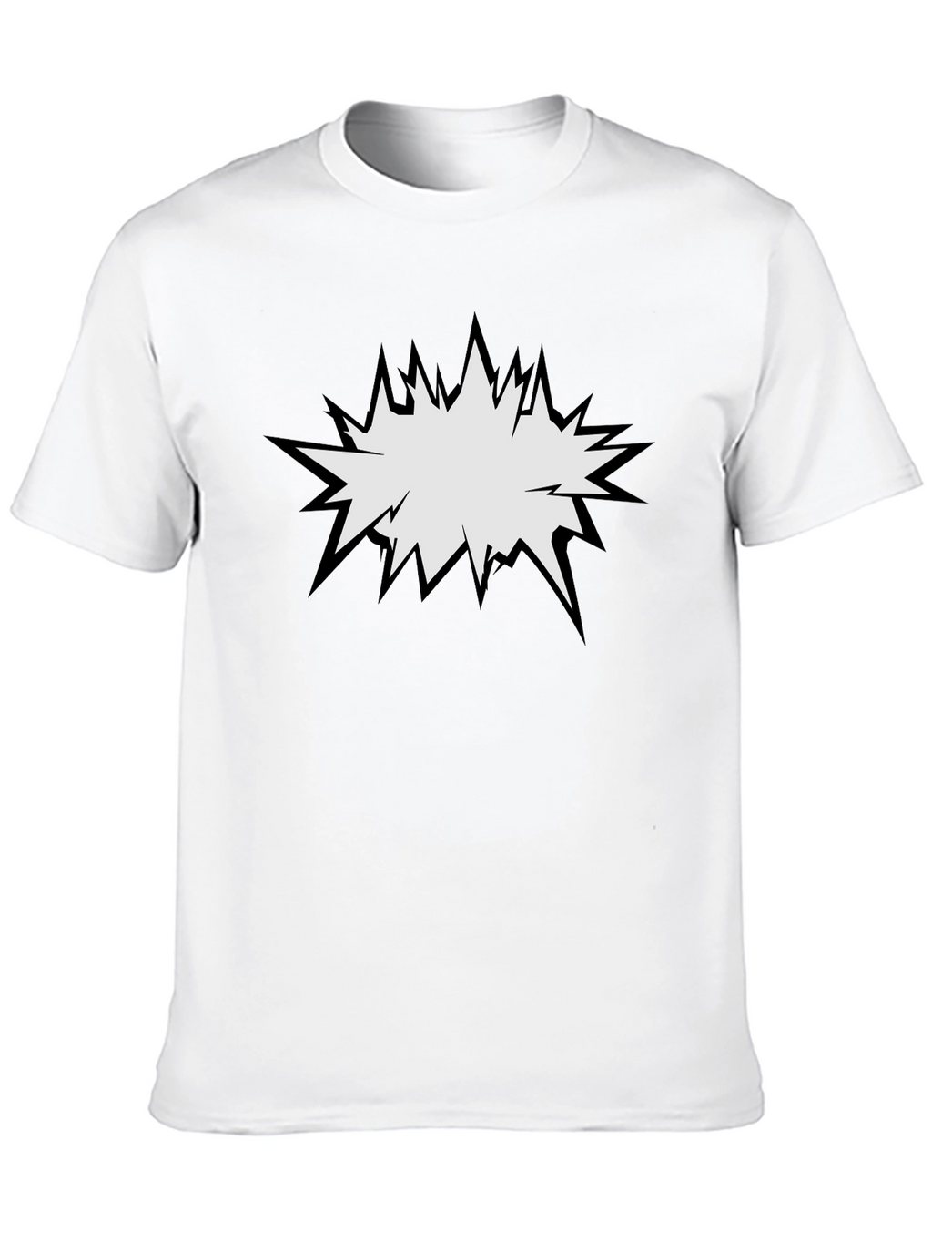 Mens Black T-Shirt with Comic Explosion Graphic