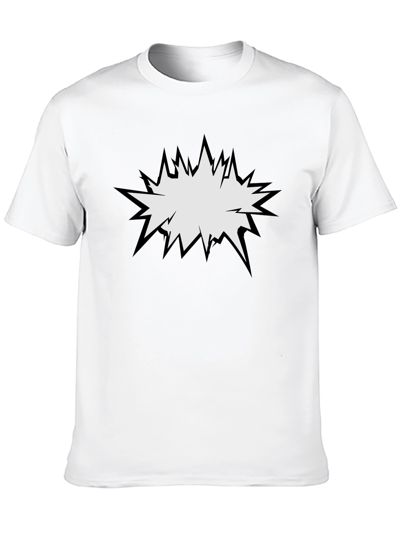 Mens Black T-Shirt with Comic Explosion Graphic