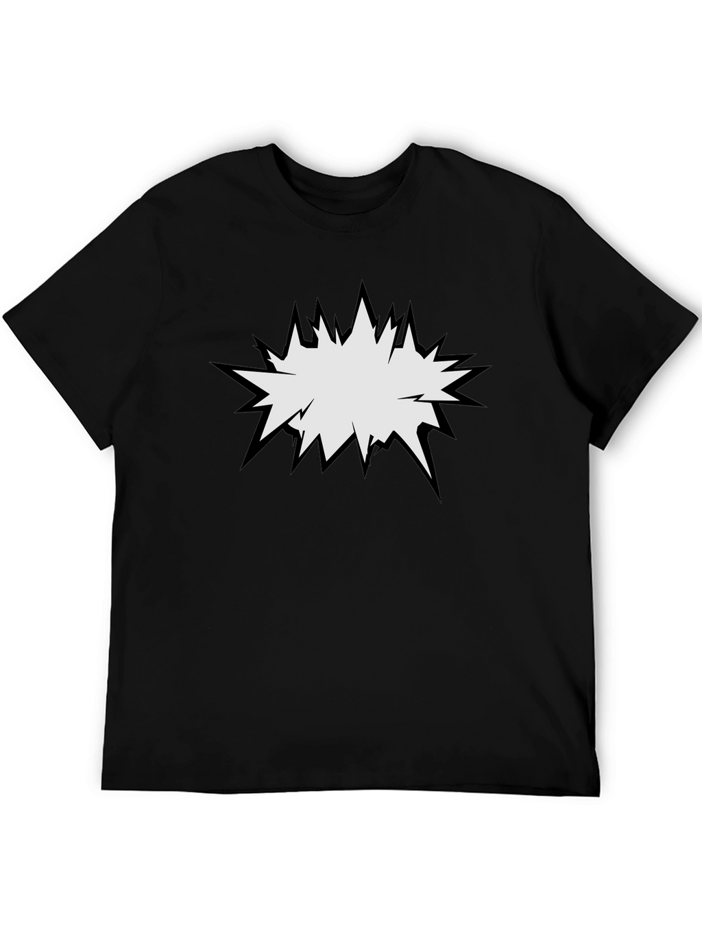 Mens Black T-Shirt with Comic Explosion Graphic