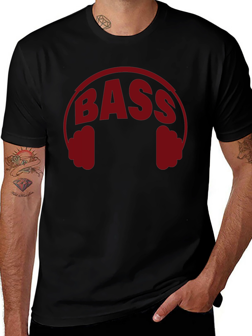 Bass Headphones Graphic Tee - Black Music Lover Shirt