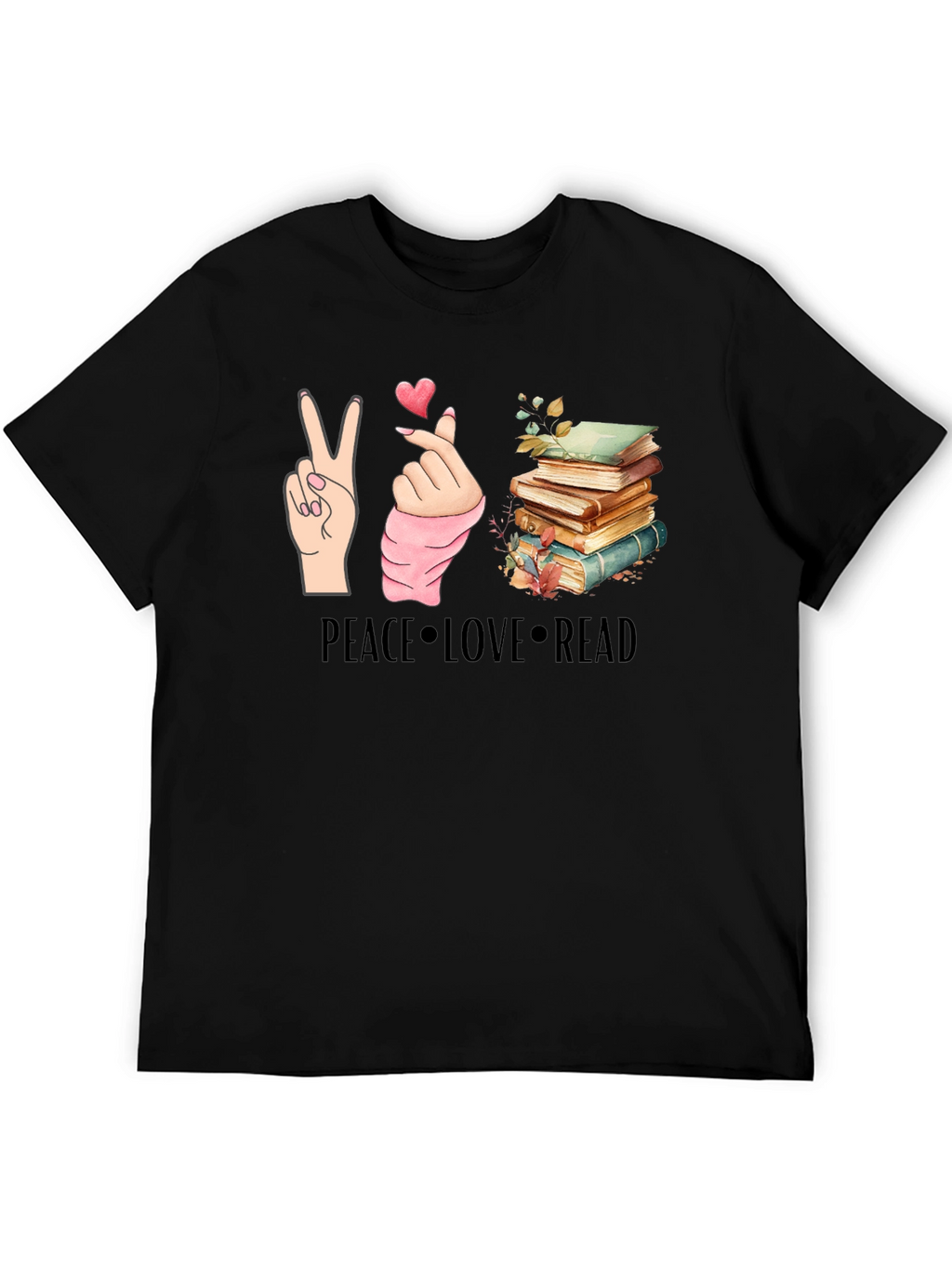 Peace Love Read T-Shirt - Book Lover Tee