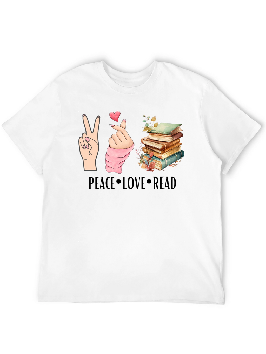 Peace Love Read T-Shirt - Book Lover Tee