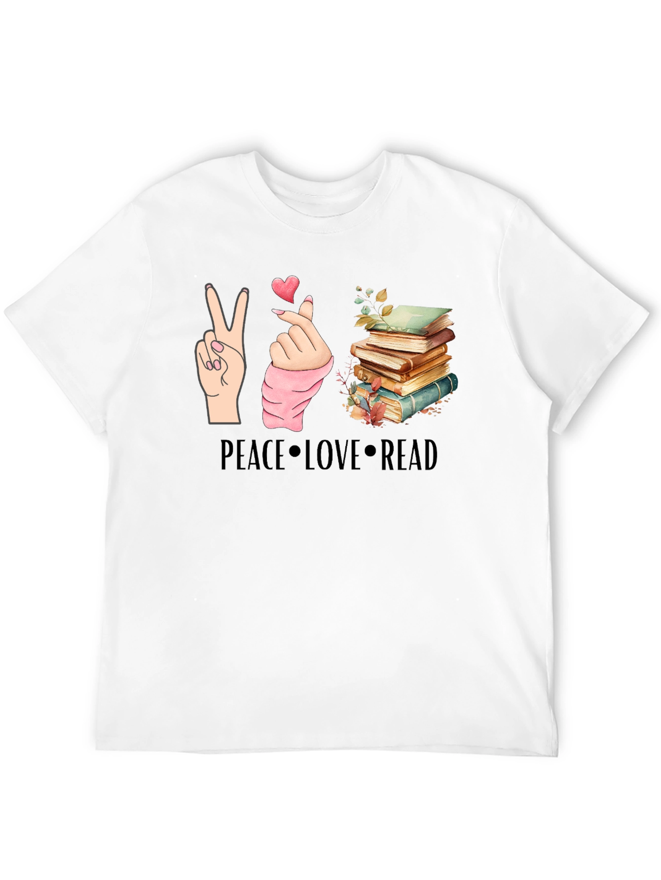Peace Love Read T-Shirt - Book Lover Tee