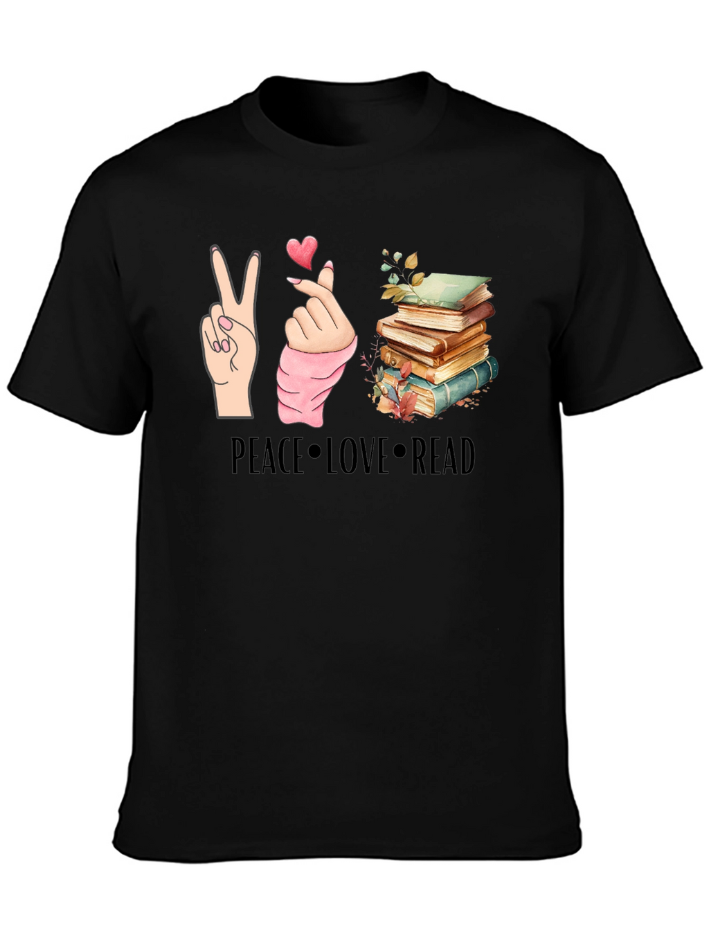 Peace Love Read T-Shirt - Book Lover Tee
