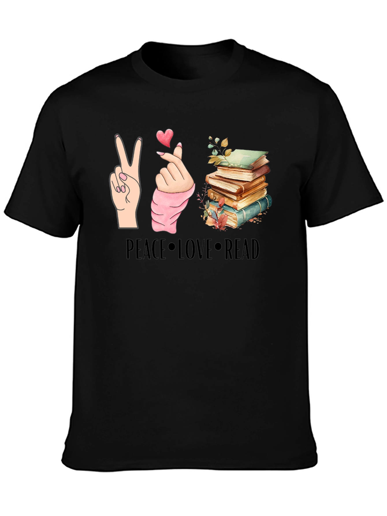 Peace Love Read T-Shirt - Book Lover Tee