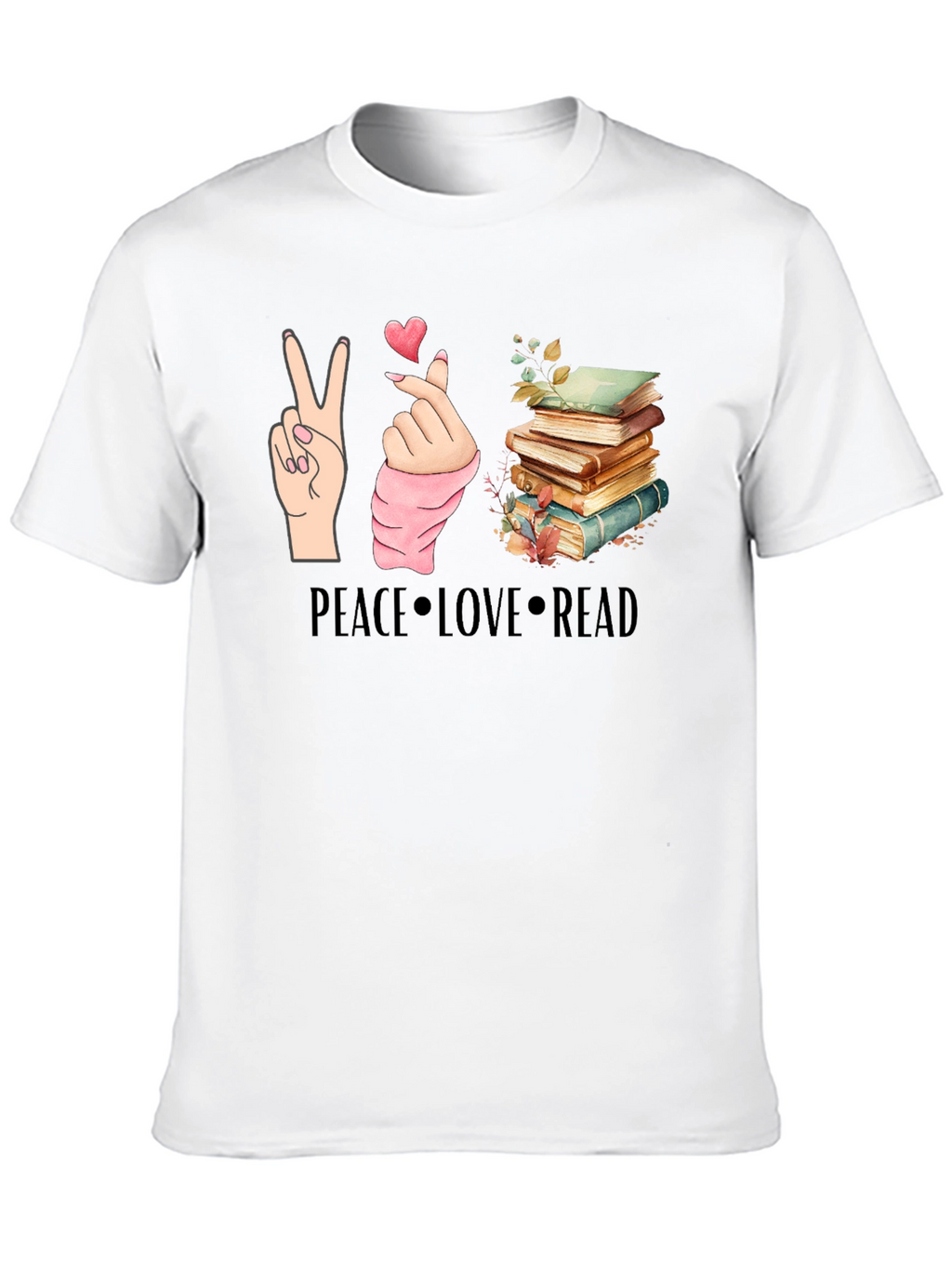 Peace Love Read T-Shirt - Book Lover Tee