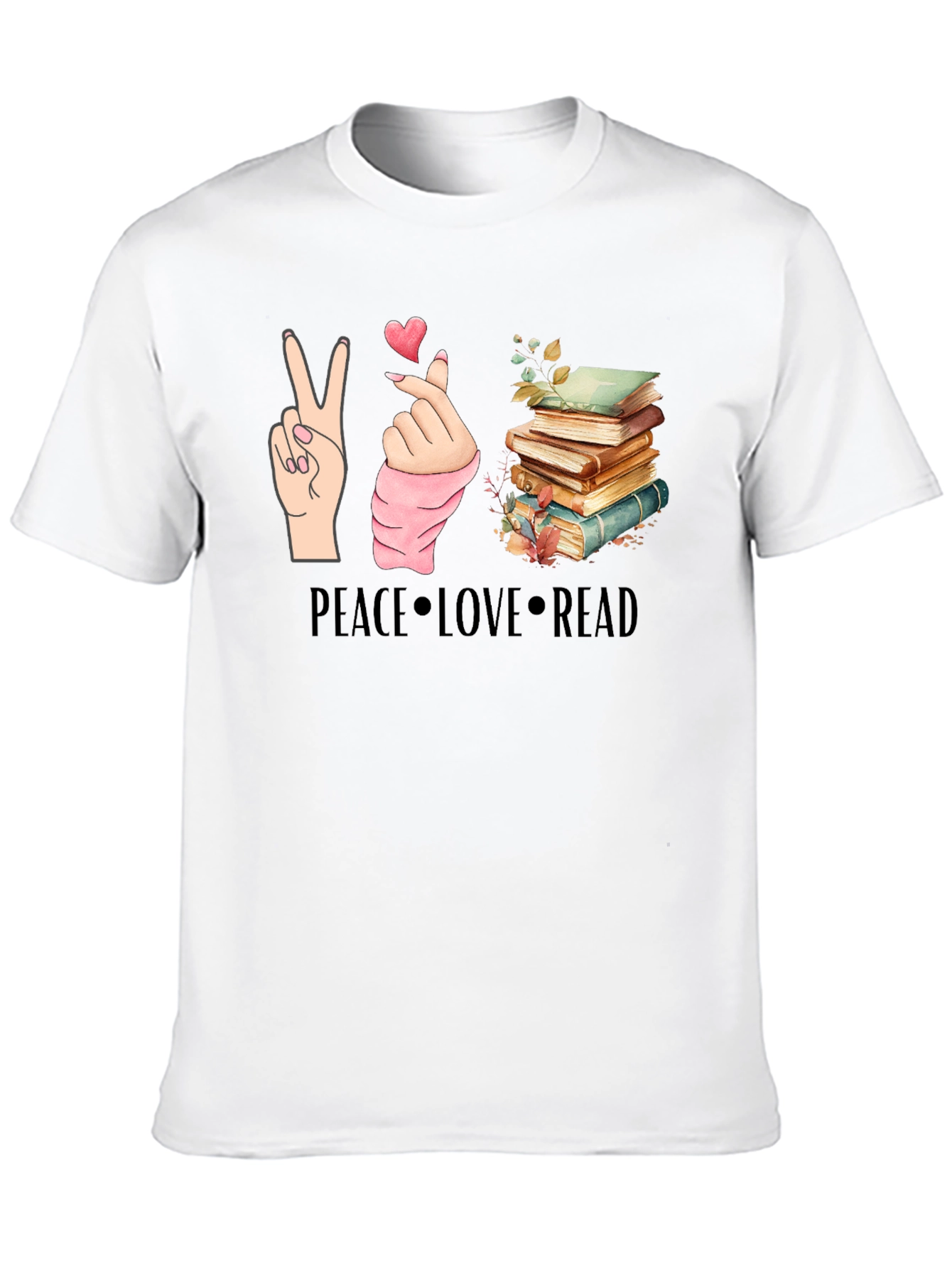 Peace Love Read T-Shirt - Book Lover Tee