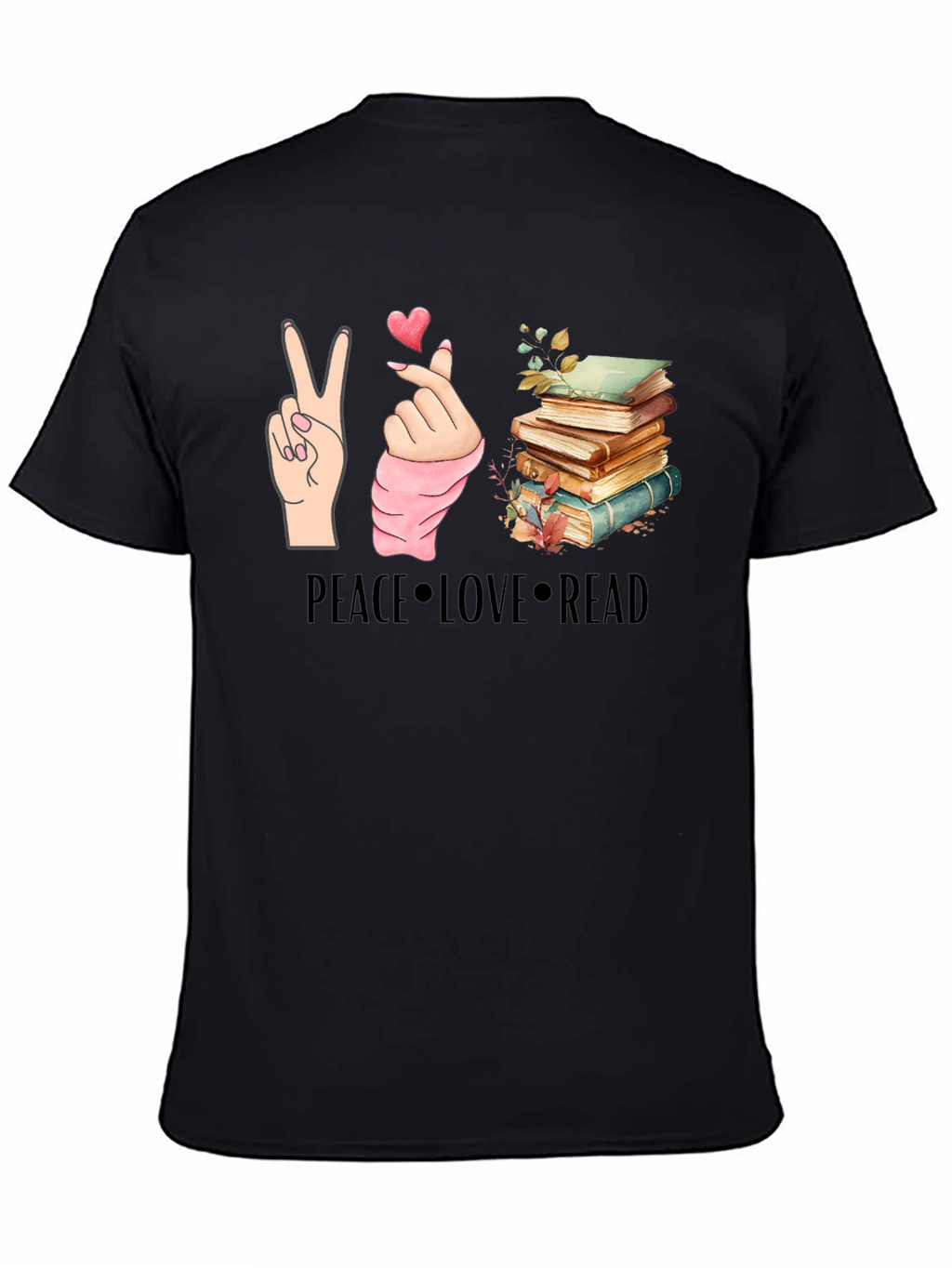 Peace Love Read T-Shirt - Book Lover Tee