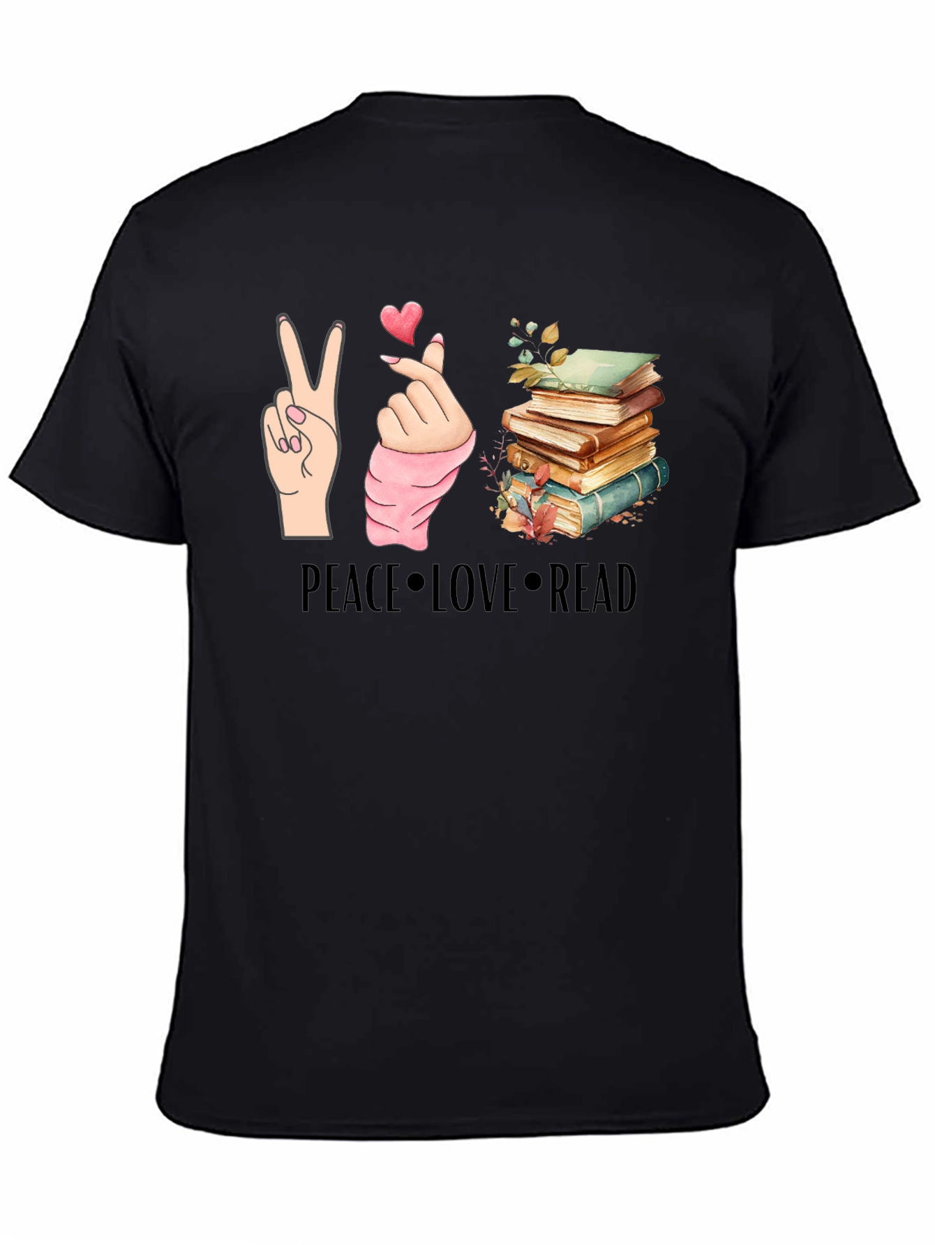 Peace Love Read T-Shirt - Book Lover Tee