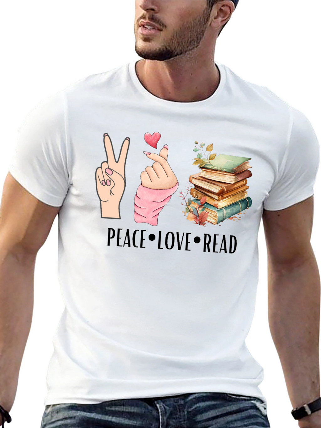 Peace Love Read T-Shirt - Book Lover Tee