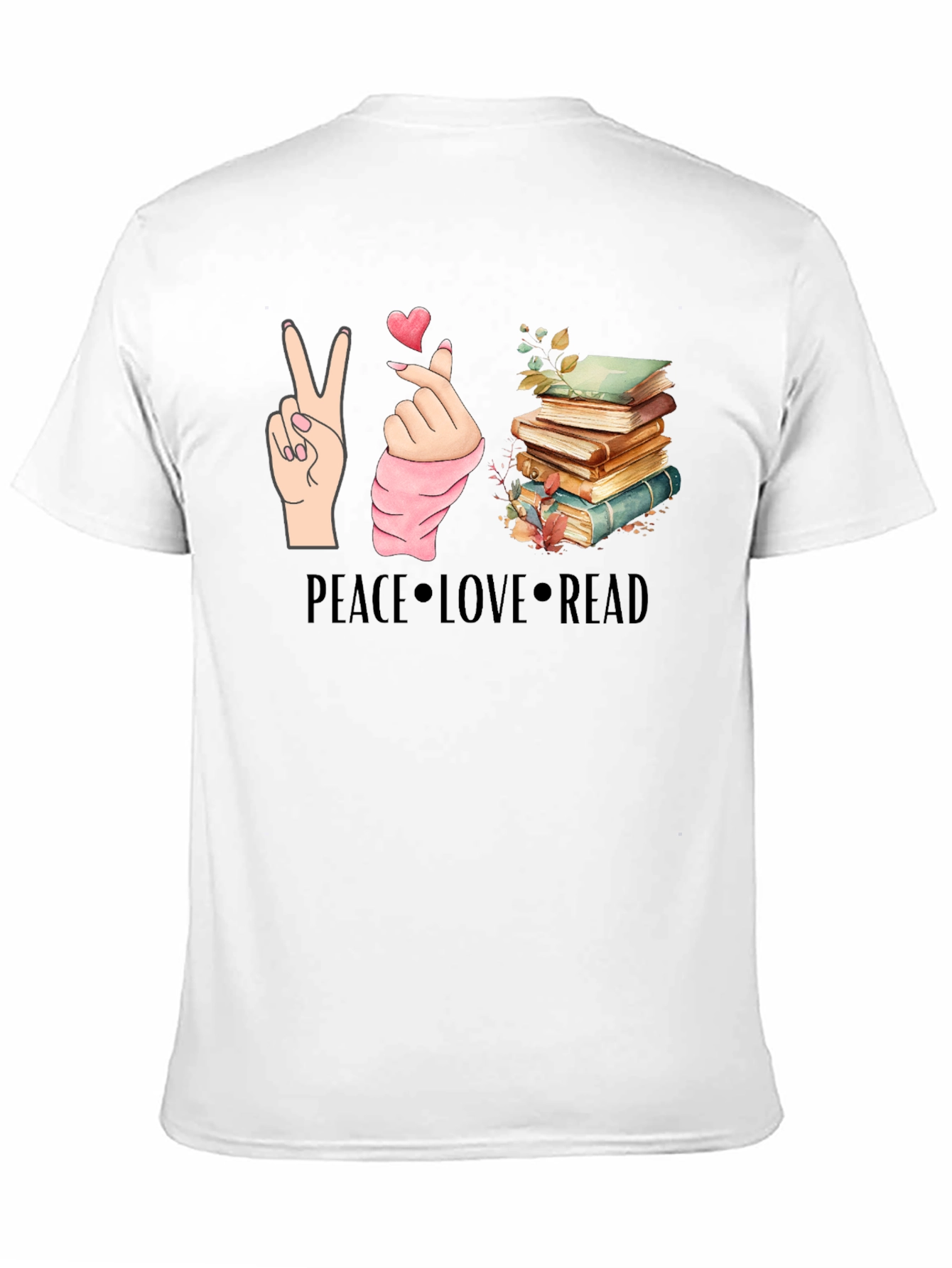 Peace Love Read T-Shirt - Book Lover Tee