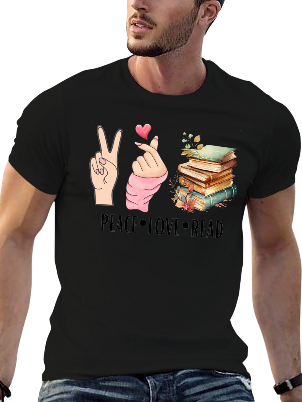 Peace Love Read T-Shirt - Book Lover Tee