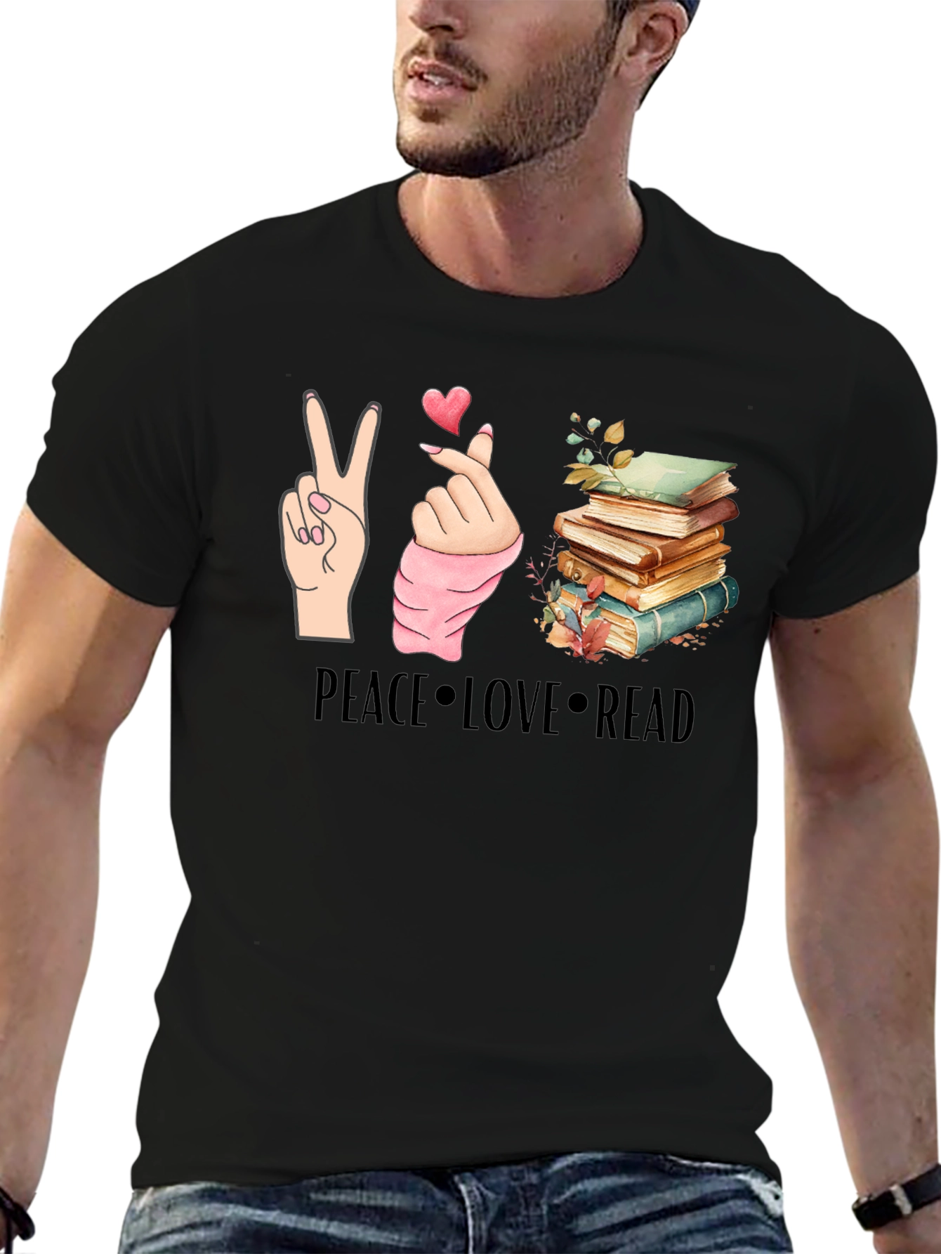 Peace Love Read T-Shirt - Book Lover Tee